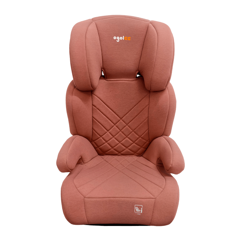 OG301 med isofix bilstol, grupp 2 3 bilstol, booster vikbar, rosa med prägling