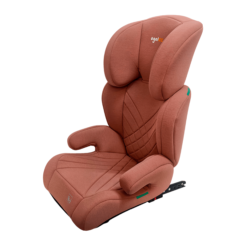 OG301 med isofix bilstol, grupp 2 3 bilstol, booster vikbar, rosa med prägling